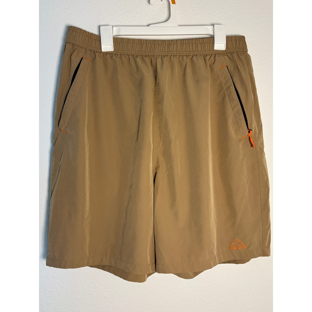 Outdoor‎ Sports Mens Hiking Shorts 2XL Tan Khaki Elastic Waist Zipper Pocket